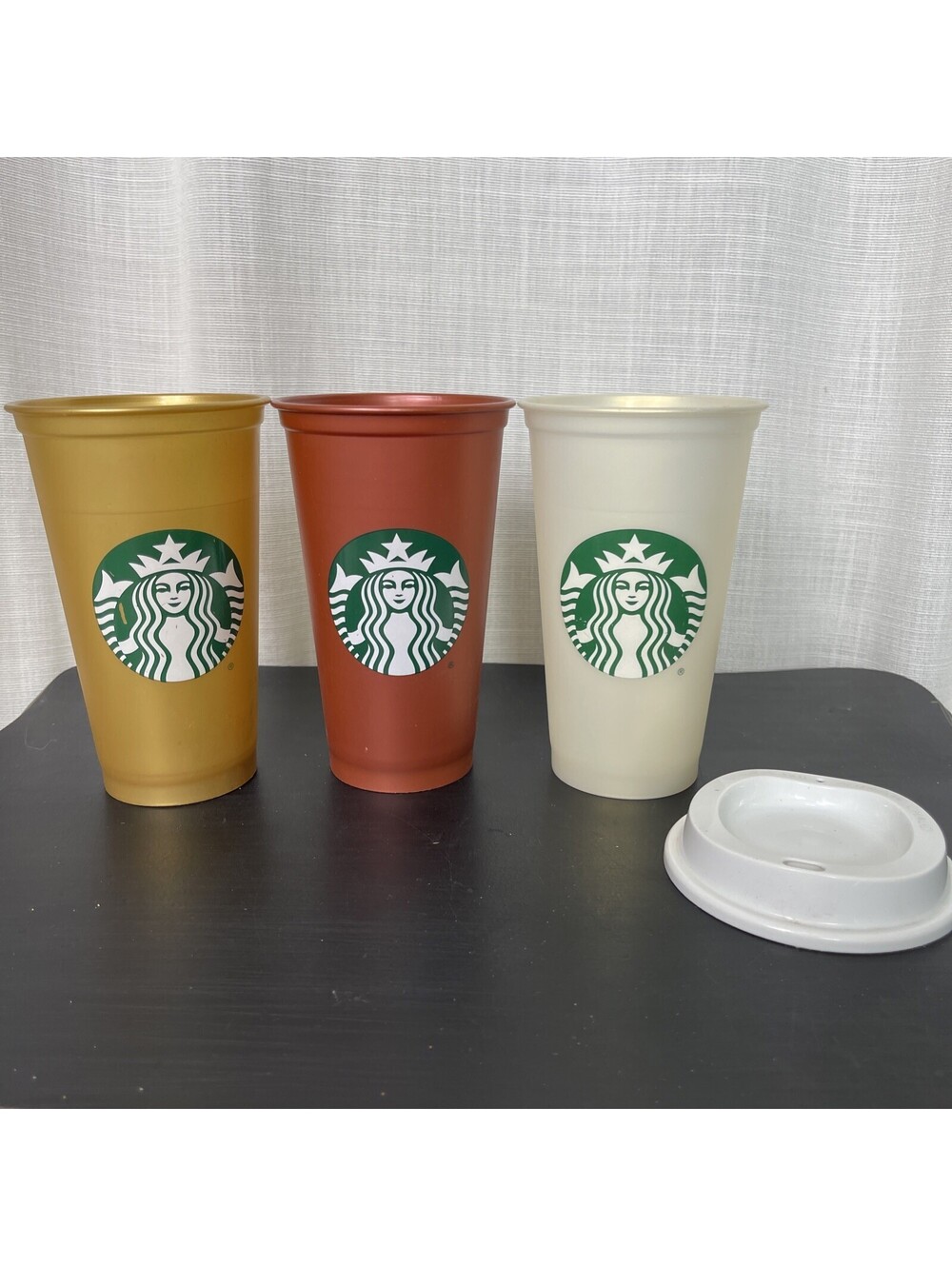 Starbucks 16 Ounce Set Of Three Pearlescent Reusable Cups